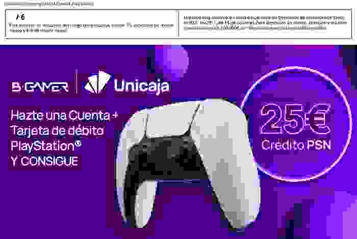 Promoción 25€ en crédito PSN de Unicaja